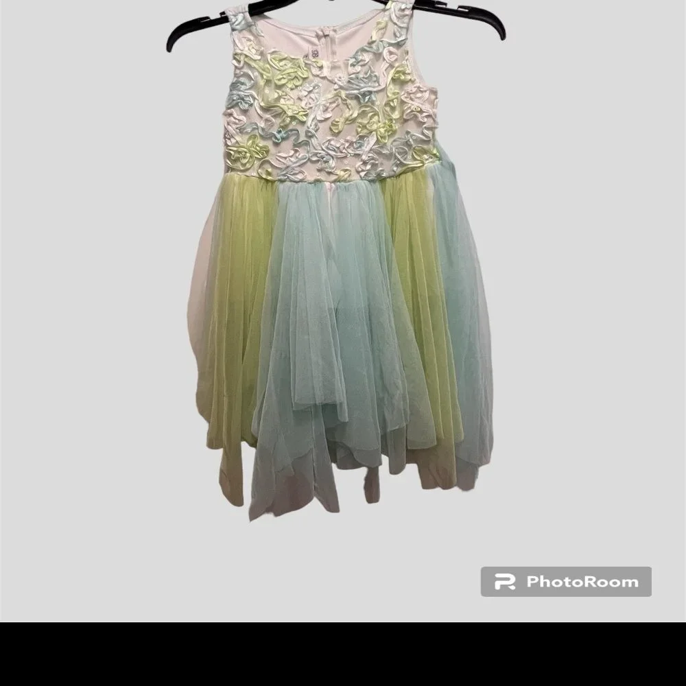 Bonnie Jean size 7 sleeveless floral tulle dress